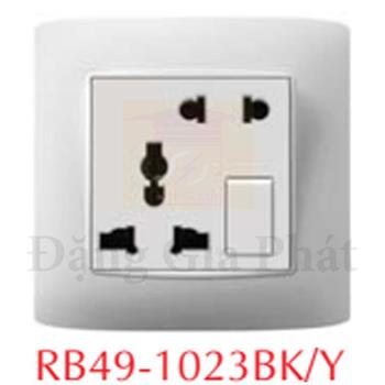 Ổ cắm 2 chấu + đa năng & công tắc RB49-1023BK/Y